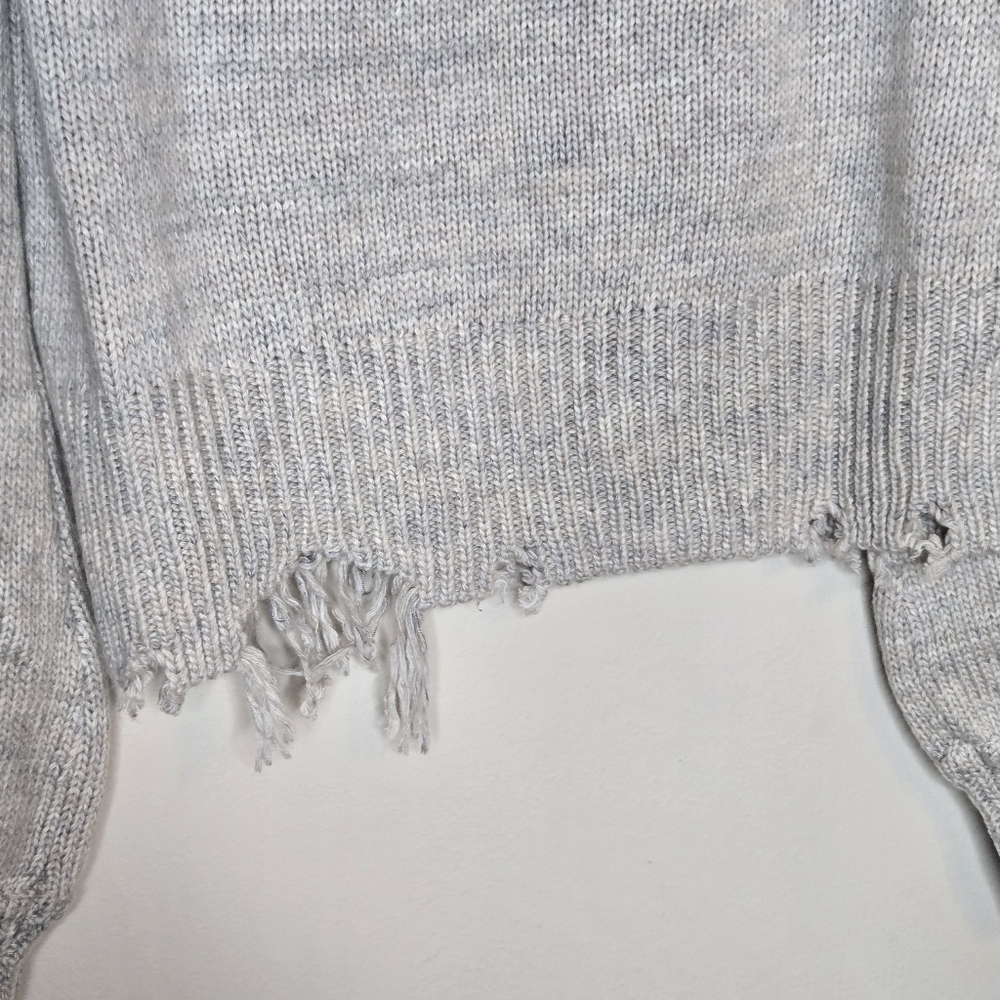 LOVERS + FRIENDS Stone Turtleneck Lightly Distressed Sweater Cozy Neutral - Picture 7 of 11